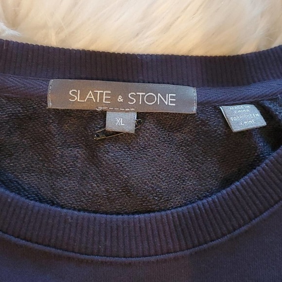 New SLATE & STONE Brett Men's XL Raglan Colorblock Sweatshirt - Picture 3 of 5